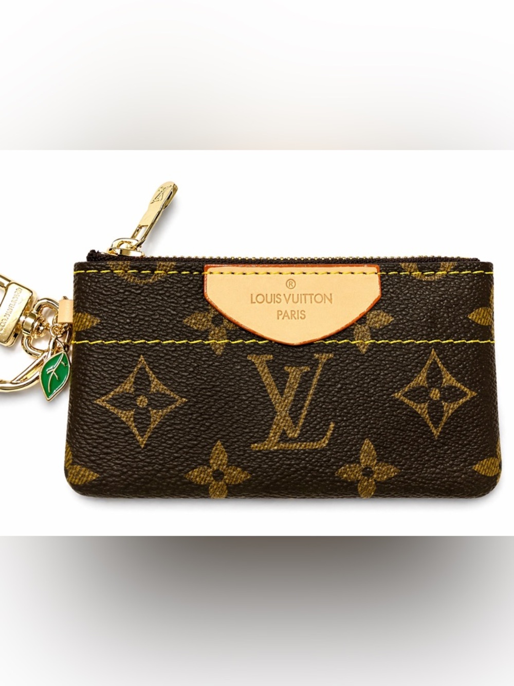 Louis Vuitton Brown Monogram Coin Pouch Key Holder with Cherry Charm Authentic - Picture 4 of 8